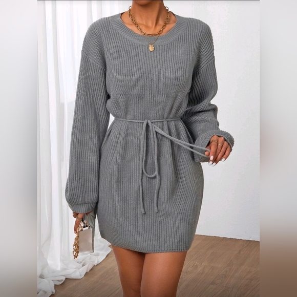 Dresses & Skirts - Gray Knit Sweater Dress
